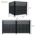 2 Panels Privacy Screen Outdoor Privacy Panels, Trash Can Enclosure, Air Conditioner Fence - Black