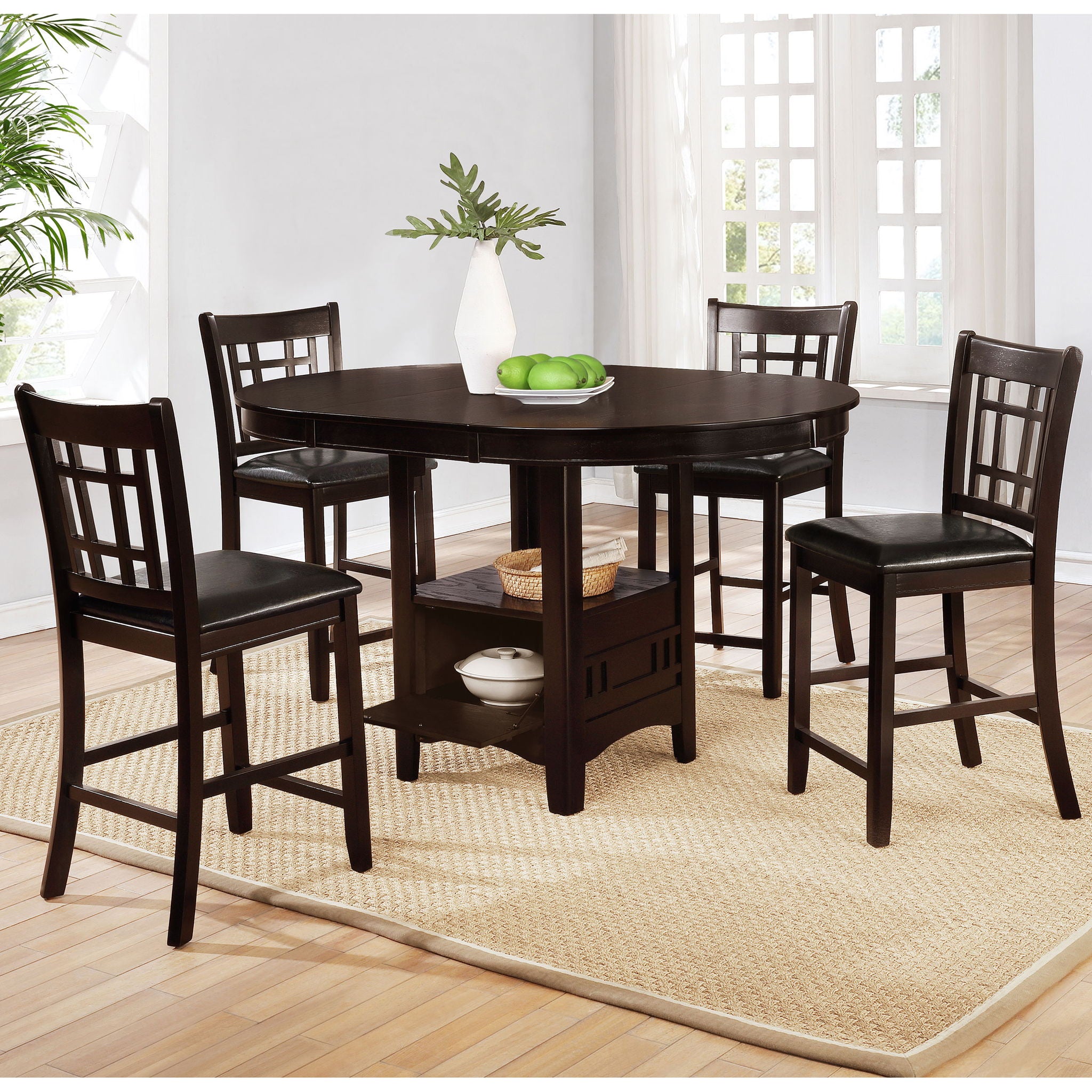 Lattice Back Counter Height Stools (Set of 2)