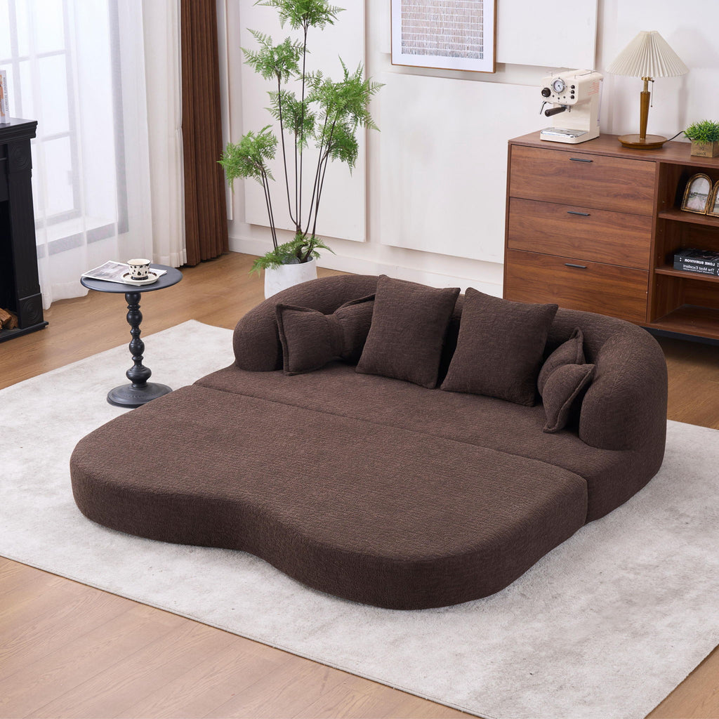 Foldable Sofa Bed, Boneless Couch Convertible Sleeper With 4 Pillows