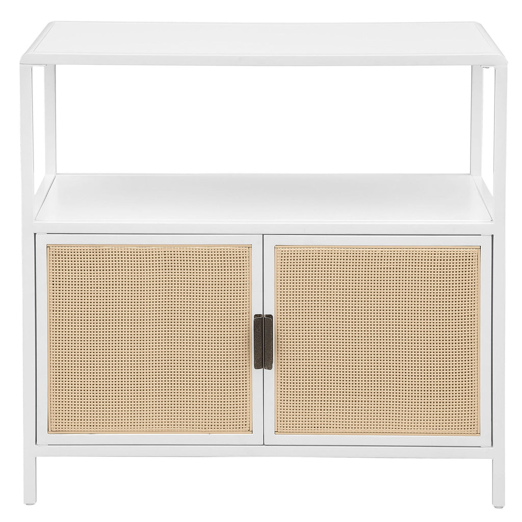 Kenneth - 2 Door Radio Weave Accent Cabinet - White