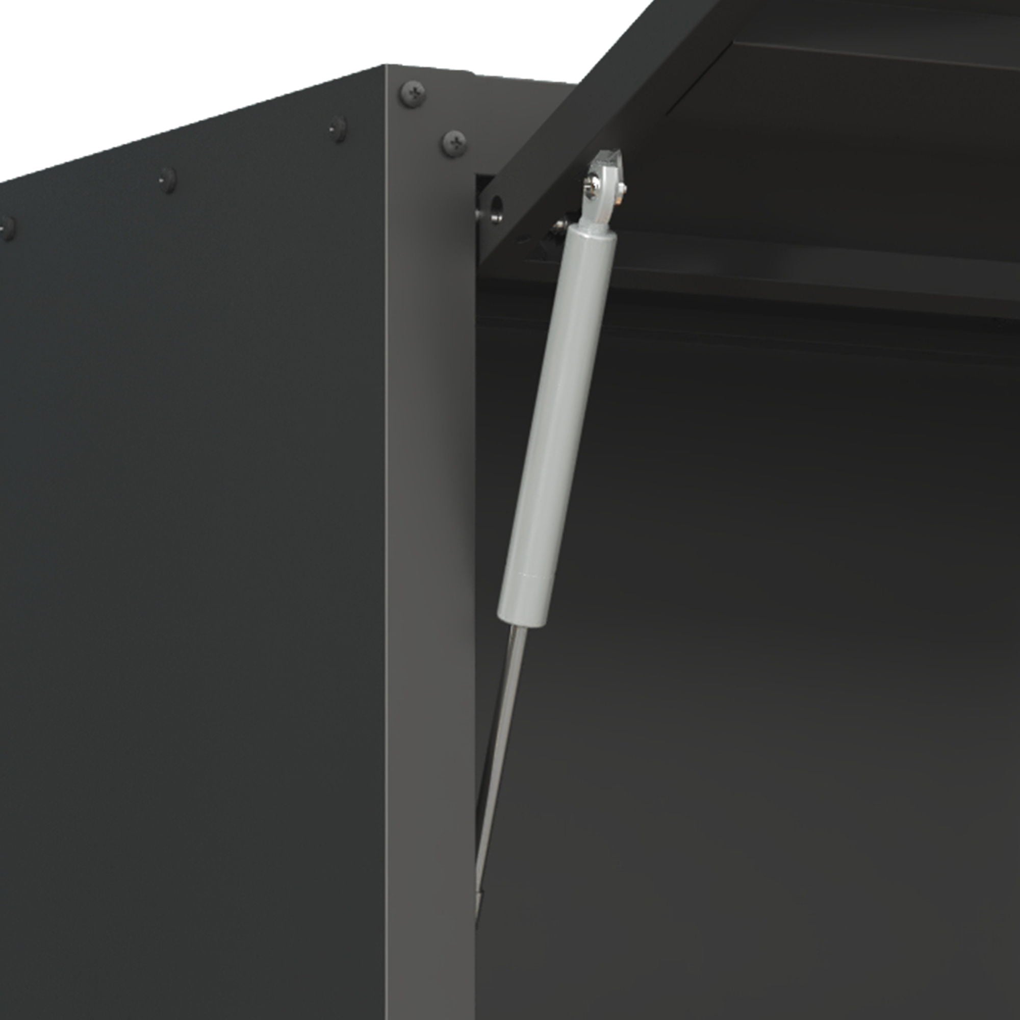 Heavy Duty, Metal Wall Mounted Tool Storage Cabinet Steel Metal Garage Storage Cabinet - Black / Gray