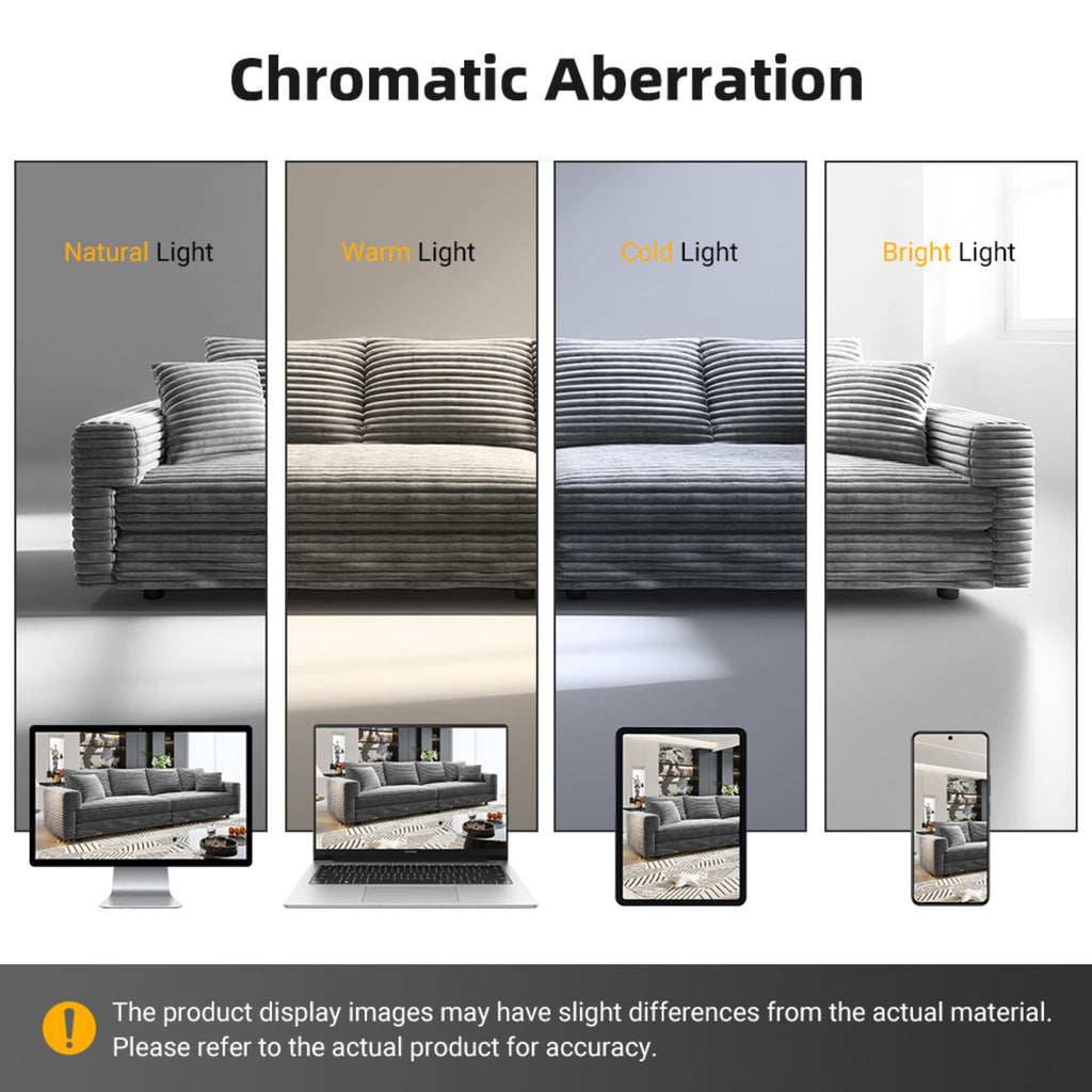 4 Seat Sofa, Modern Comfy Upholstered Sofa Cloud Couch, Deep Seat Couches With Soft Pillows