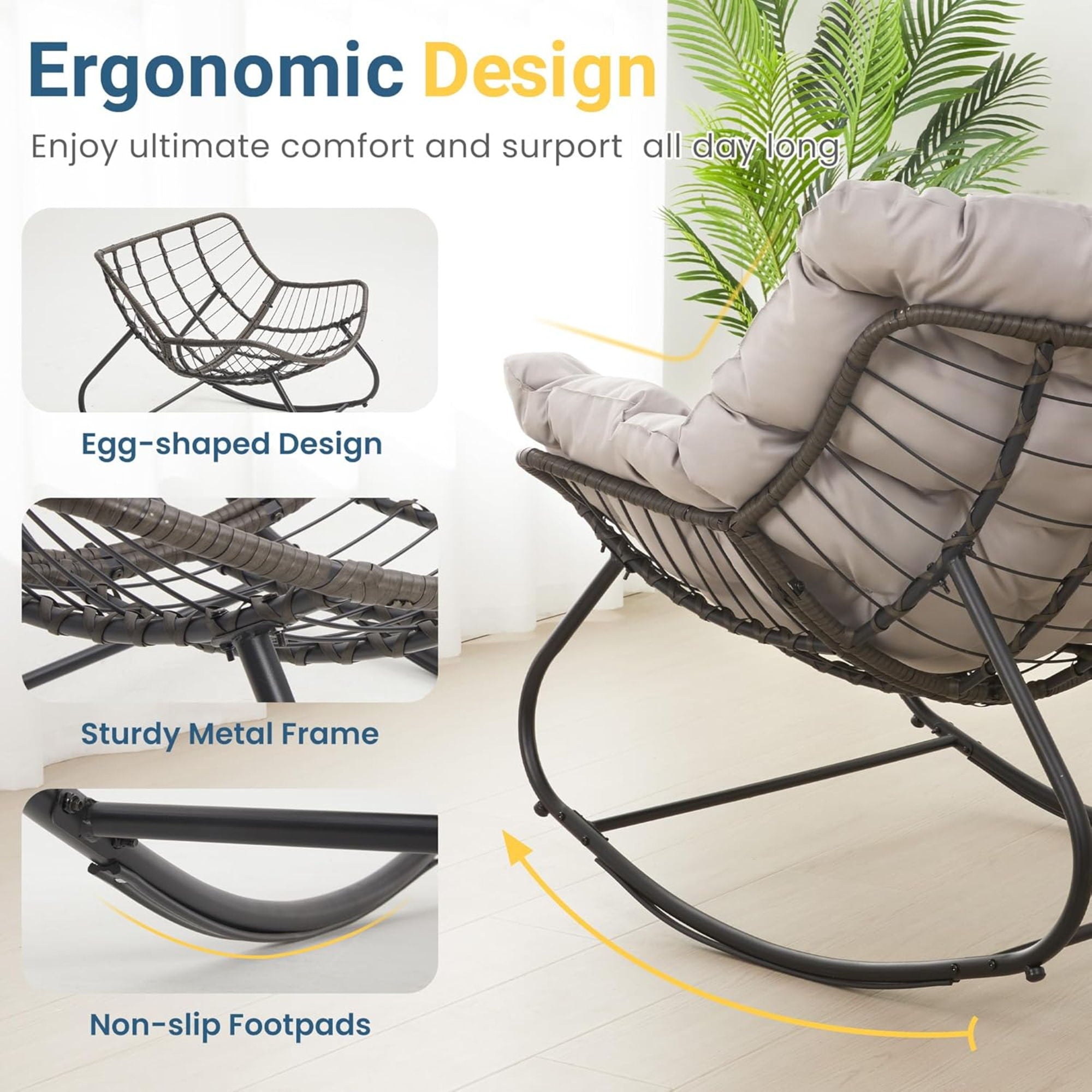 Egg Rocking Chair With Ottoman