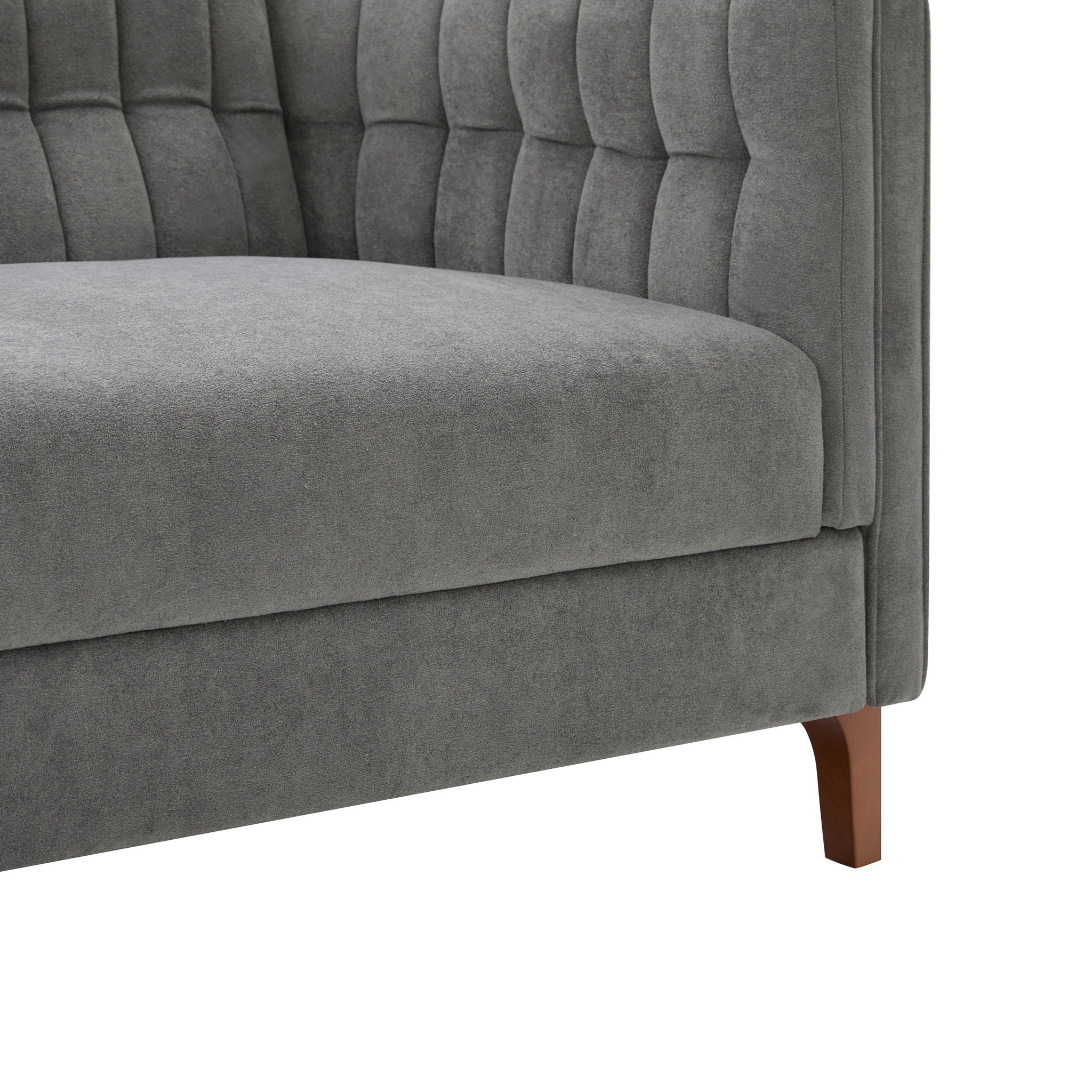 Modern 3 Seater Sofa, Upholstered Couch With Curved Armrests