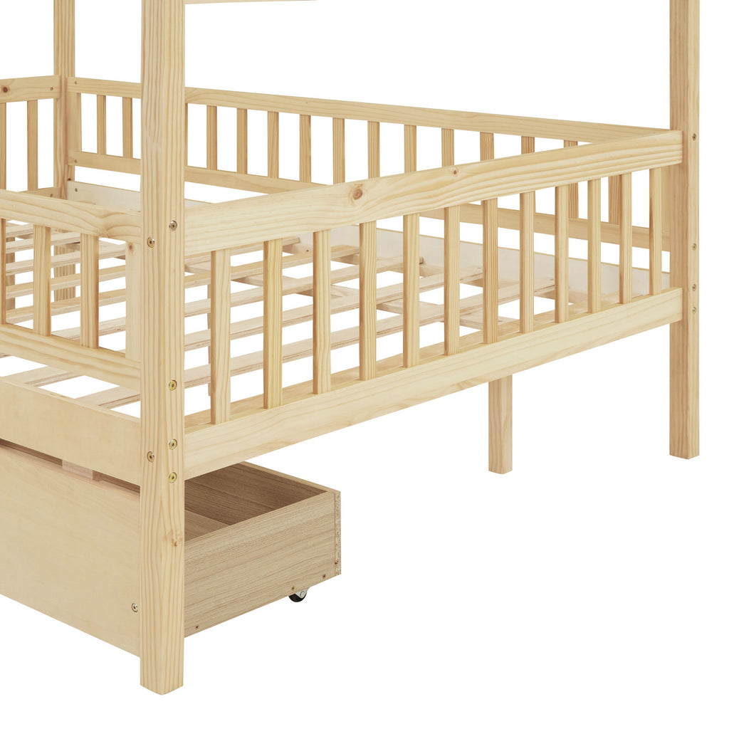 House Bed With 2 Drawers