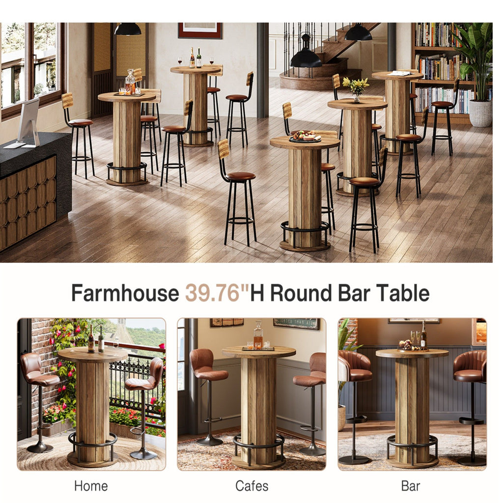 Pub Bistro Table - Rustic Brown
