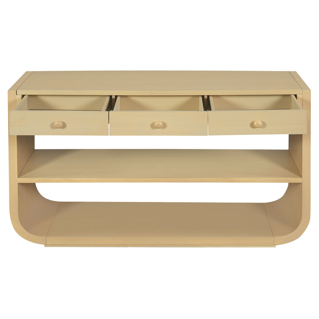 Console Table With 3 Soft Close Drawers & 2 Open Shelves