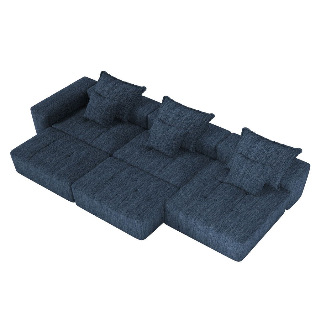 Modern Oversized Diy Combination Modular Sectional Sofa & Pillows