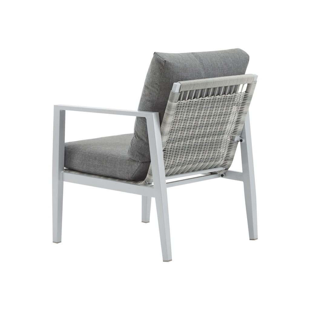 Modern Lounge Chair With Rope Accents And Cushions