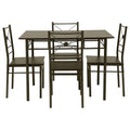 5 Piece Rectangle Dining Set With Tubing Base