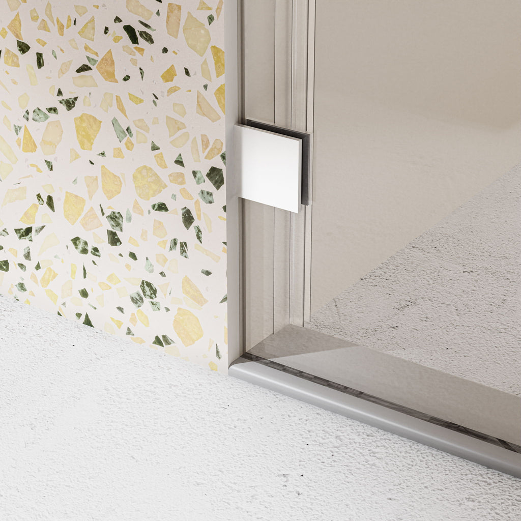 Frameless Single Sliding Soft Close Shower Doors, 5/16" Sgcc Tempered Glass