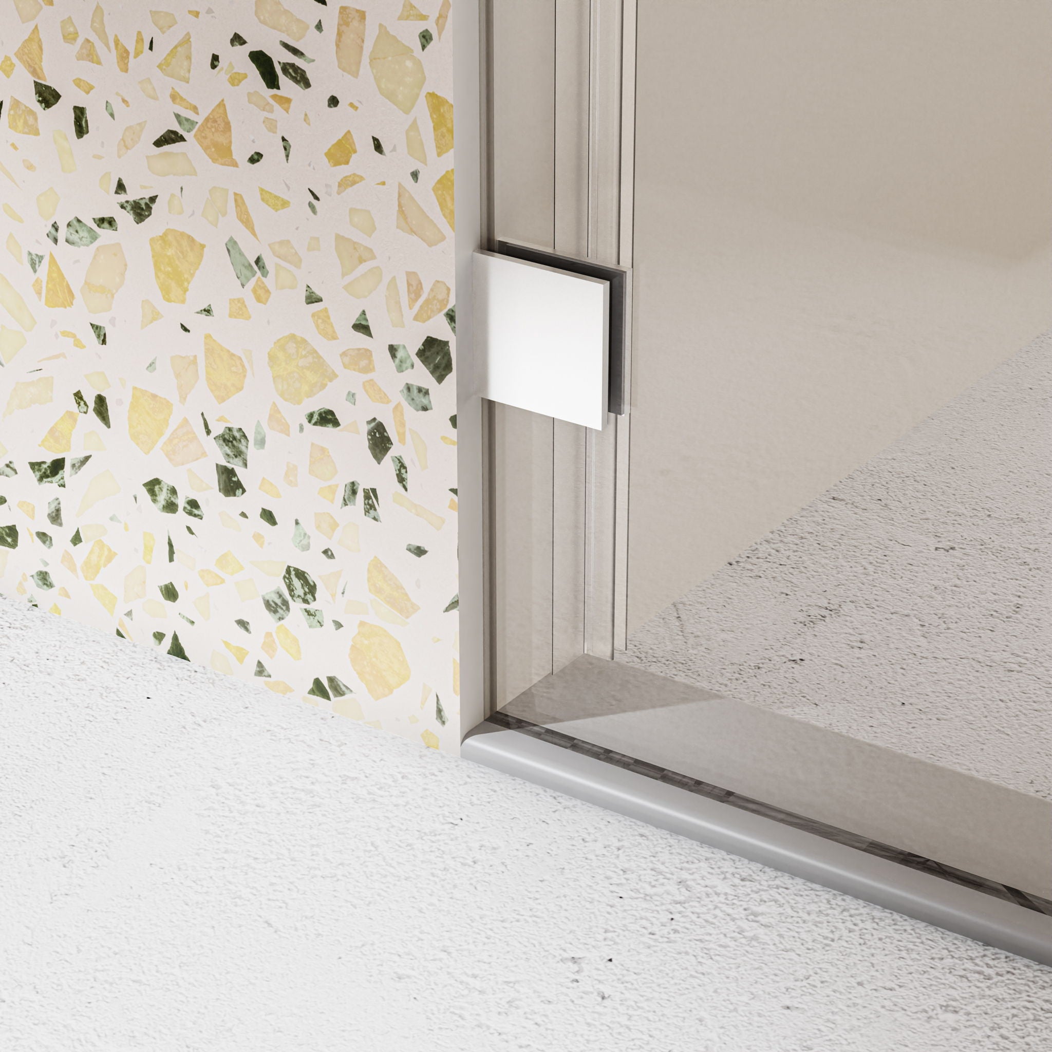 Frameless Single Sliding Soft Close Shower Doors, 5/16" Sgcc Tempered Glass