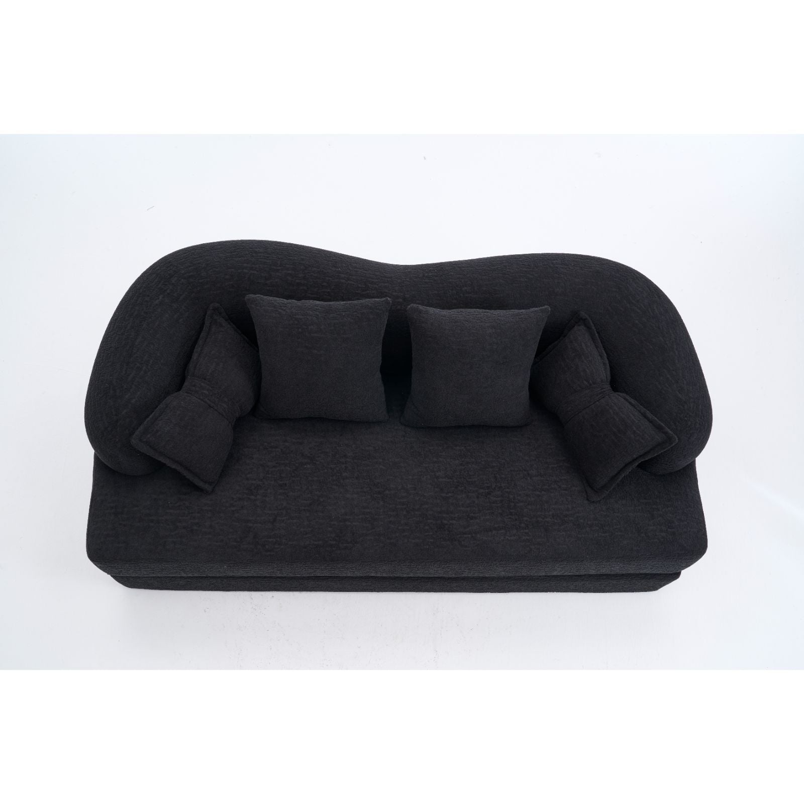Foldable Sofa Bed, Boneless Couch Convertible Sleeper With 4 Pillows