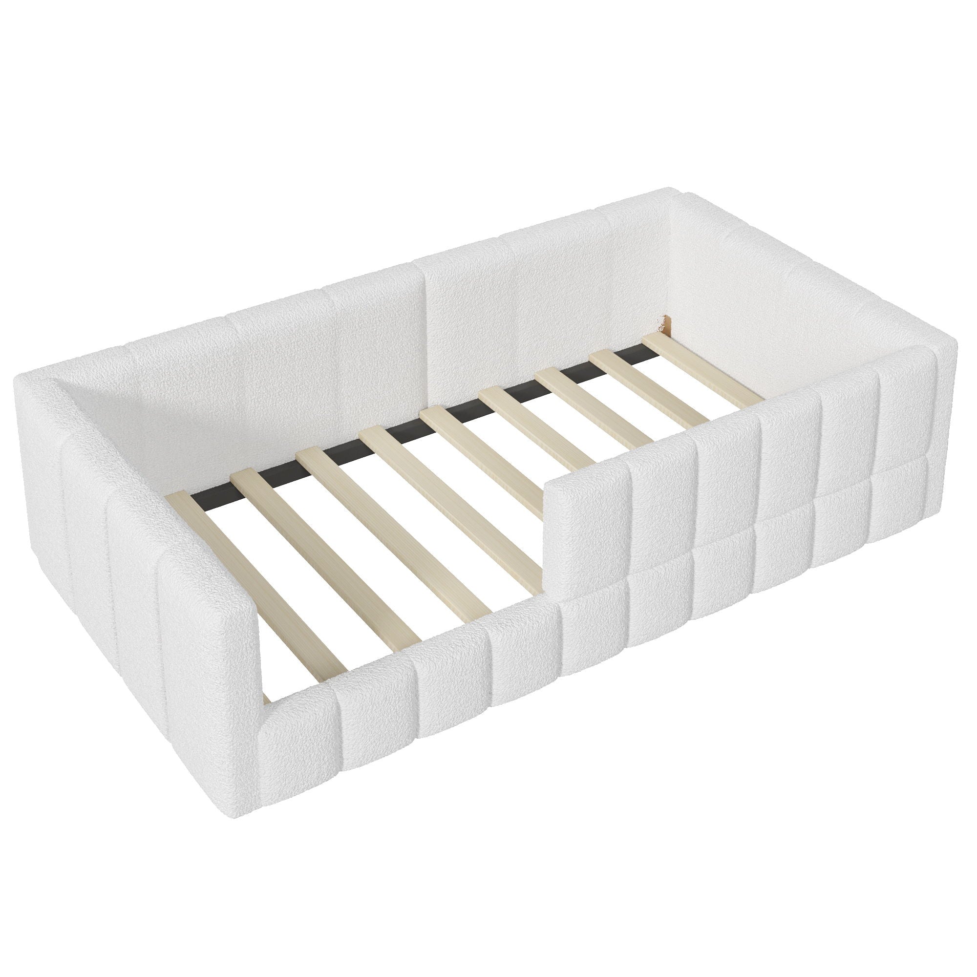 Upholstered Daybed With Soft Padded Cube Design
