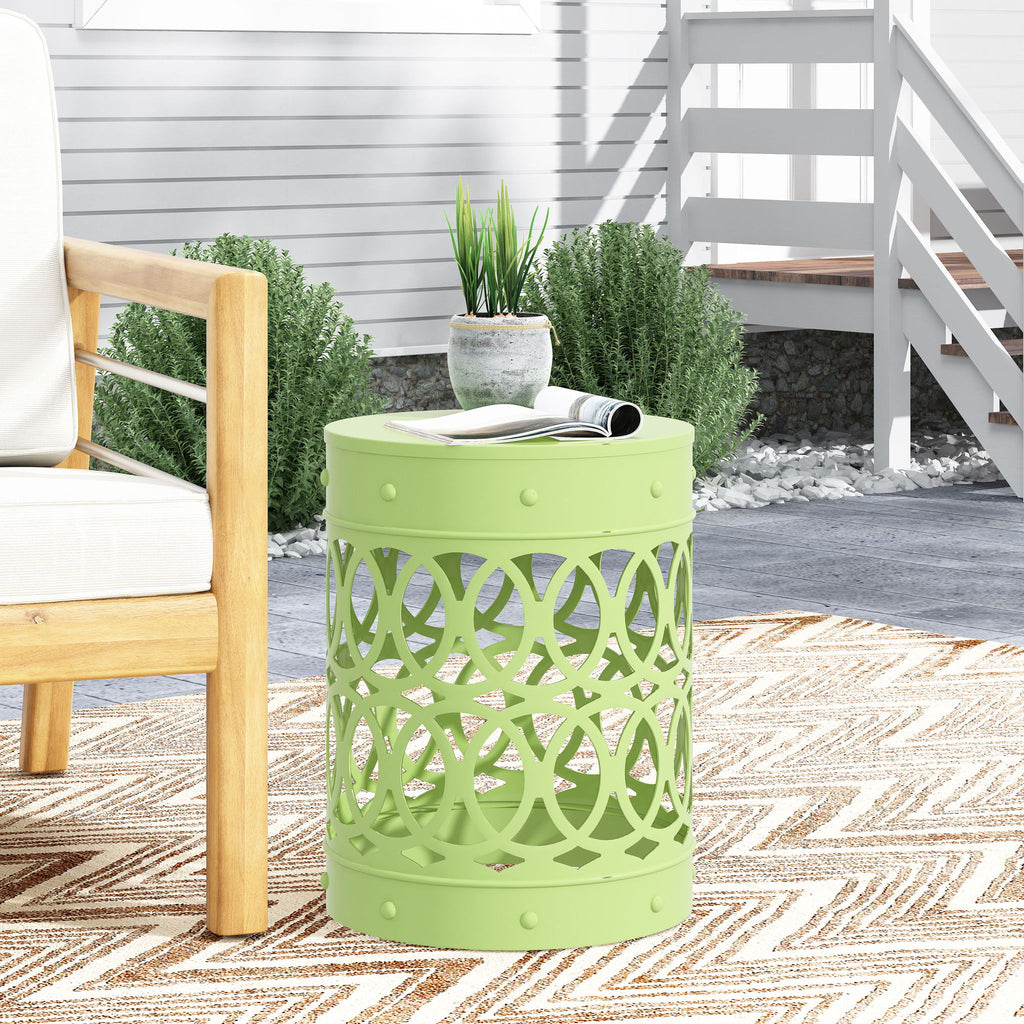 Outdoor Metal Large End Table, Modern Design