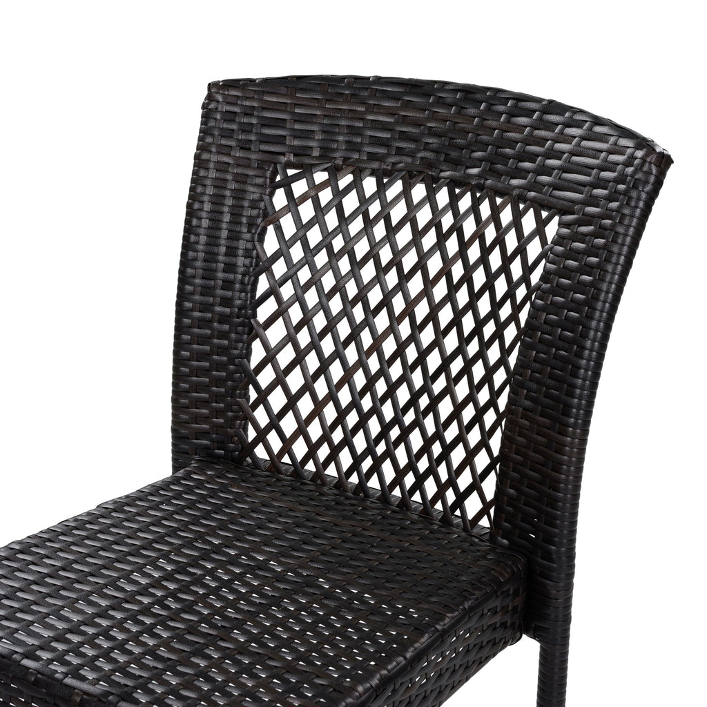 7 Piece Outdoor Dining Set With Table And 6 Chairs - Brown Multi
