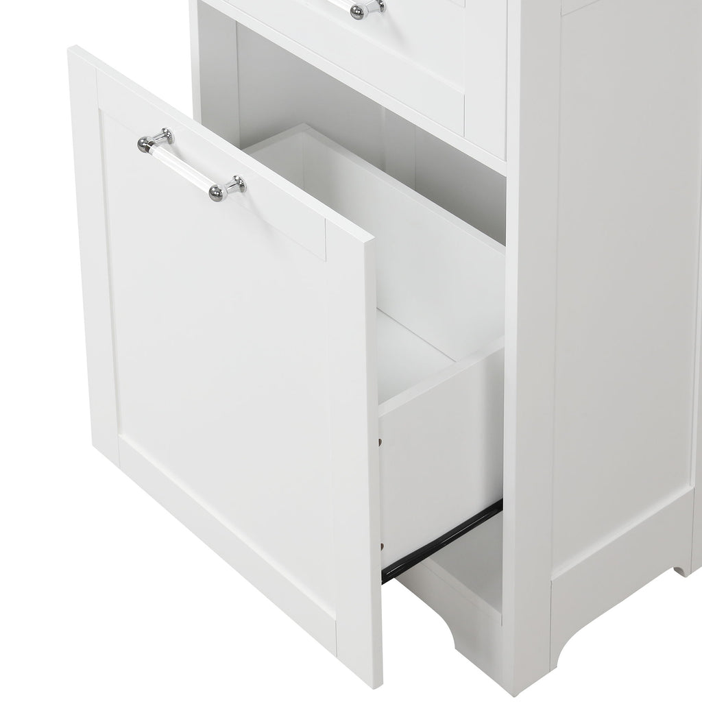 Tall Freestanding Bathroom Storage Cabinet With Adjustable Shelf And 2 Drawers