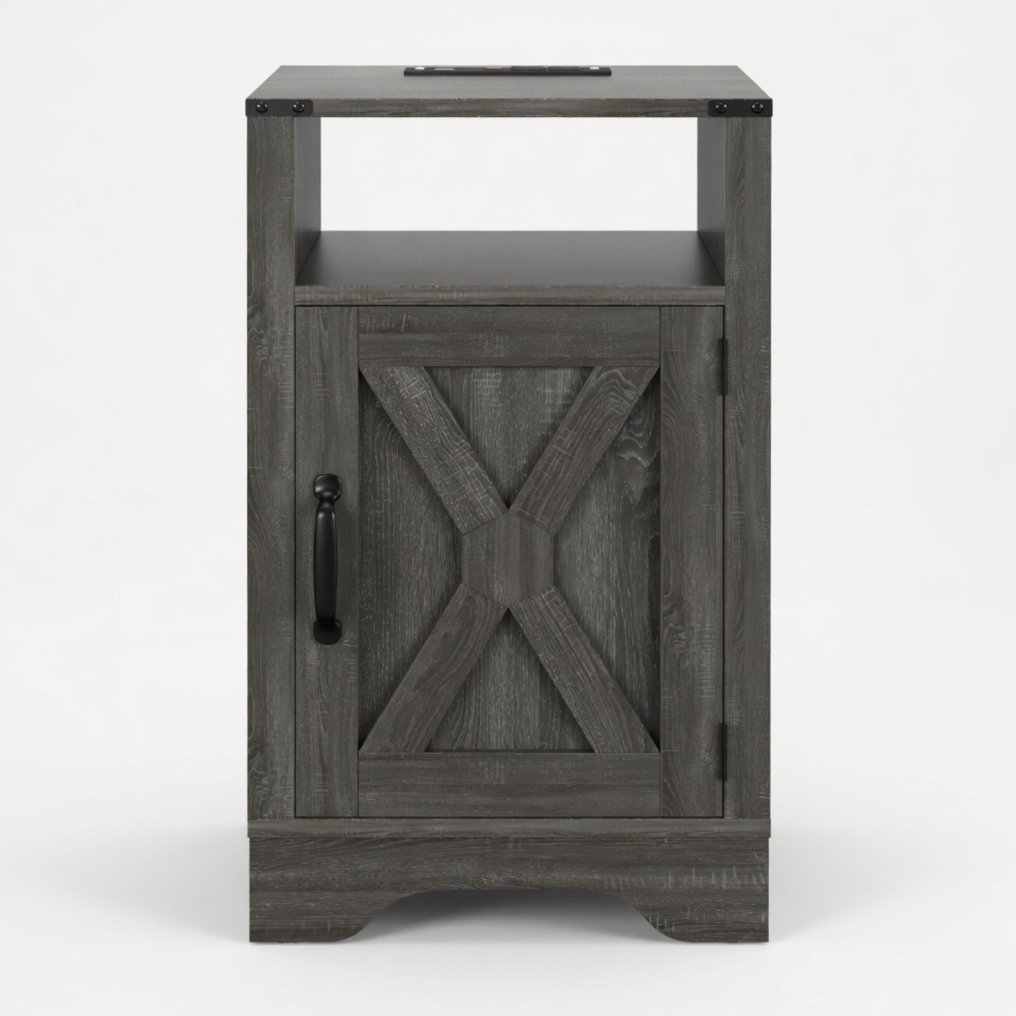 Farmhouse Nightstand, Charging Station & Storage
