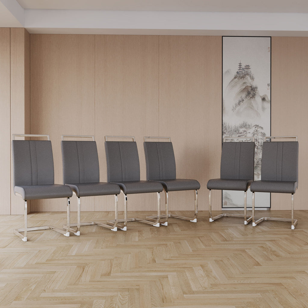 Modern Dining Chairs With Padded Seat, High Back