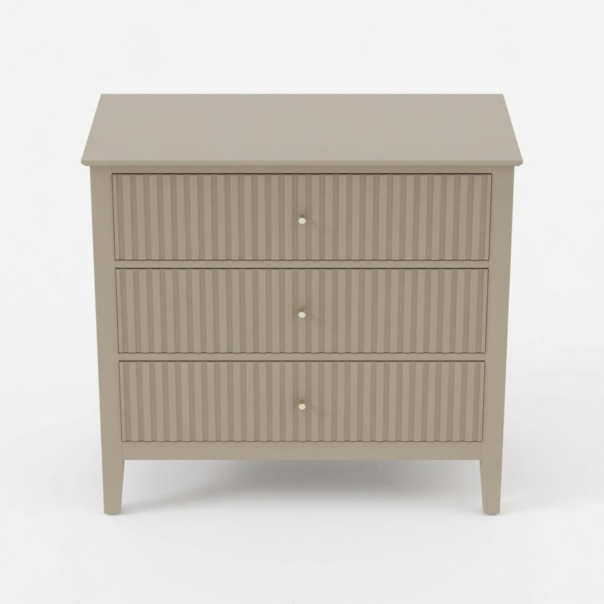 Fluted 3 Drawer Nightstand With Soft Close Slides