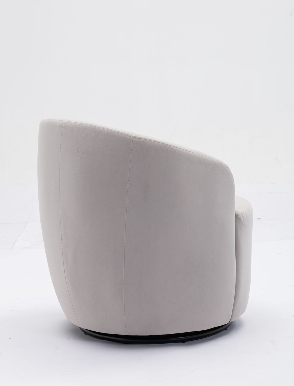Swivel Accent Armchair Barrel Chair With Powder Coating Metal Ring