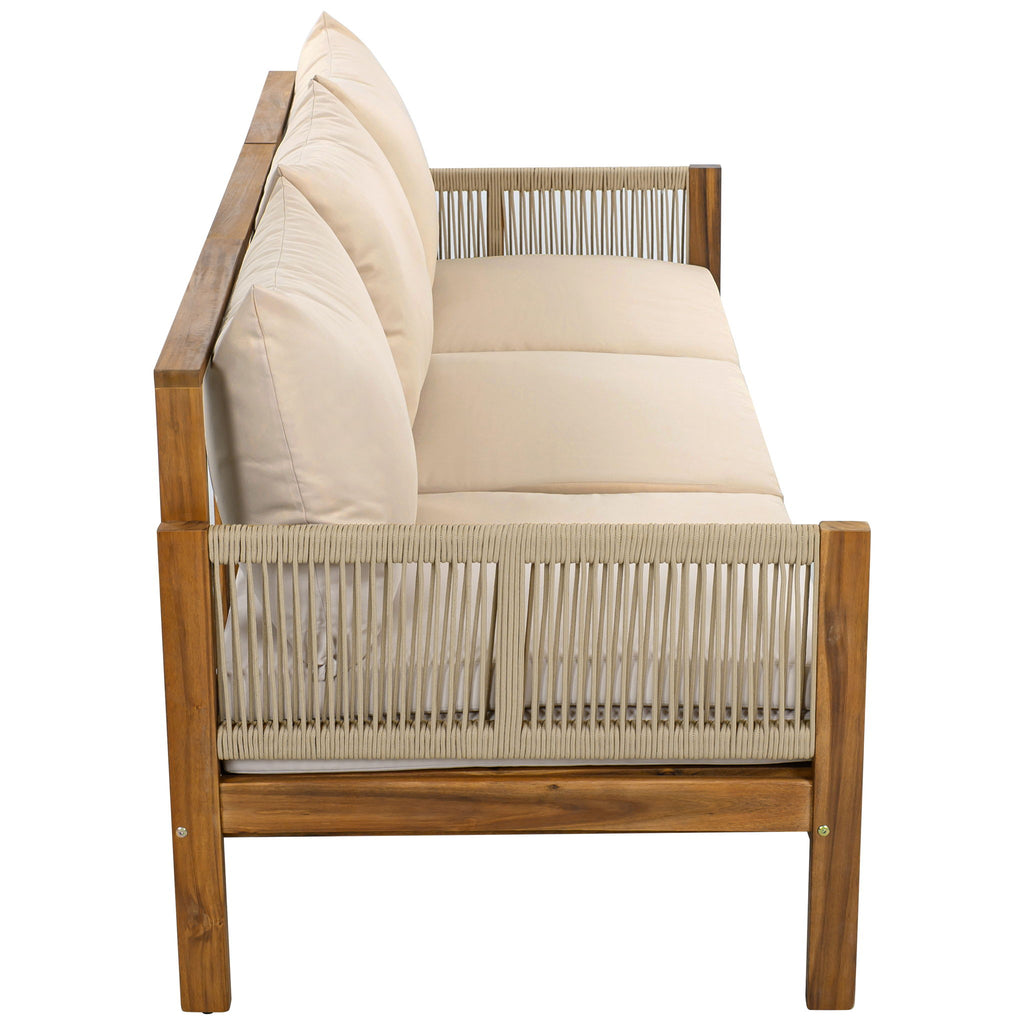 Outdoor Daybed, Patio Sofa Bed, 3 Seat Convertible Sunbed