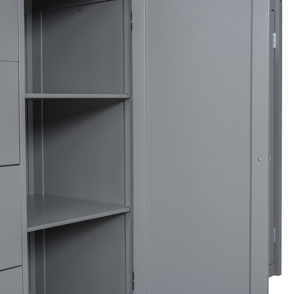 Loft Bed With Built In Wardrobes, Cabinets And Drawers