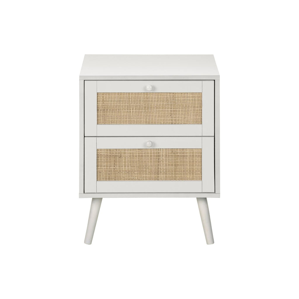 Accent Table & Storage Drawers - White