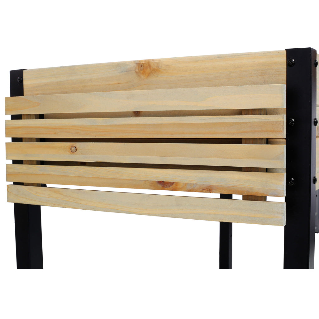 Raised Garden Bed With Metal Legs And Folding Storage Shelf