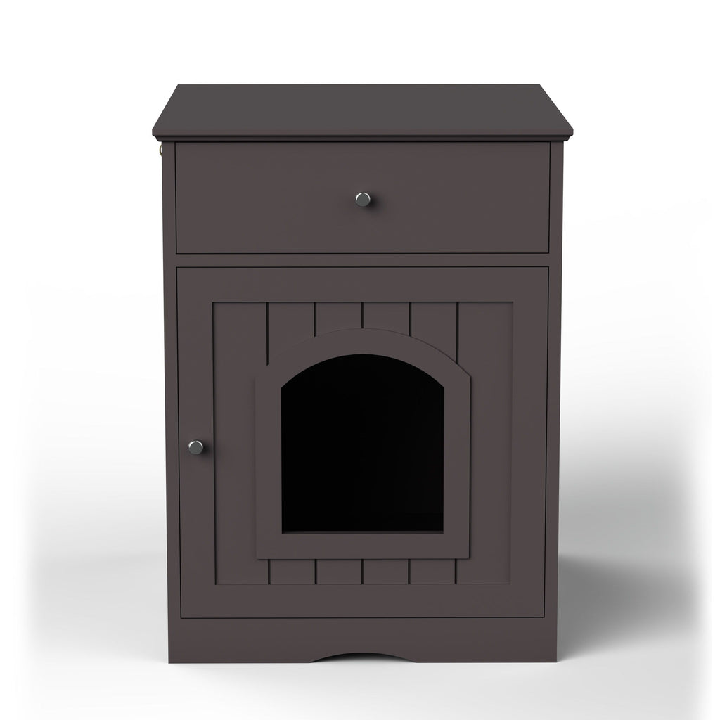 Pet House Cat Litter Box Enclosure With Drawer, Side Table