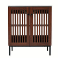 30" Vintage Bathroom Vanity With Ceramic Sink, Modern Bathroom Vanity Cabinet With 2 Soft Close Doors, Equpiied With 4 Sturdy Iron Legs - Antique Dark Brown