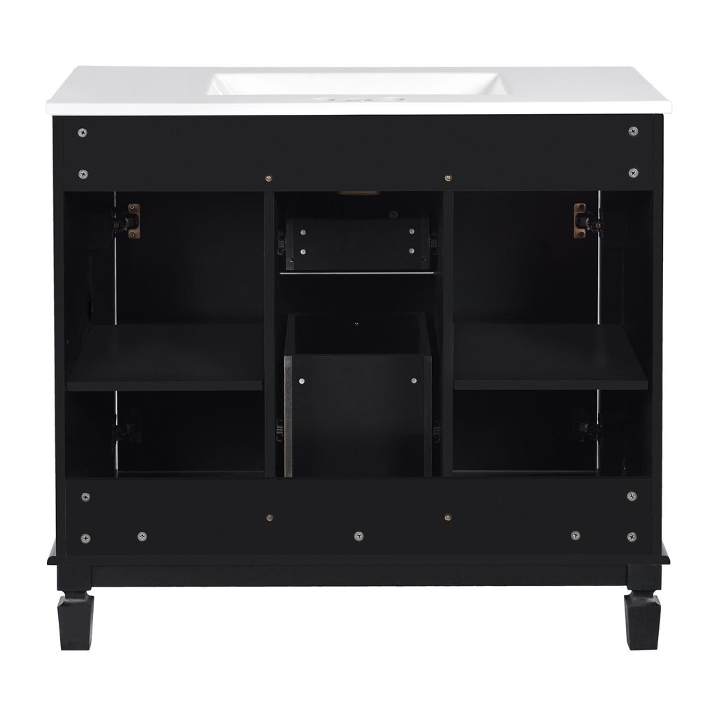 Bathroom Vanity With Top Sink, Basin On Cabinet With 2 Soft Closing Doors And 2 Drawers