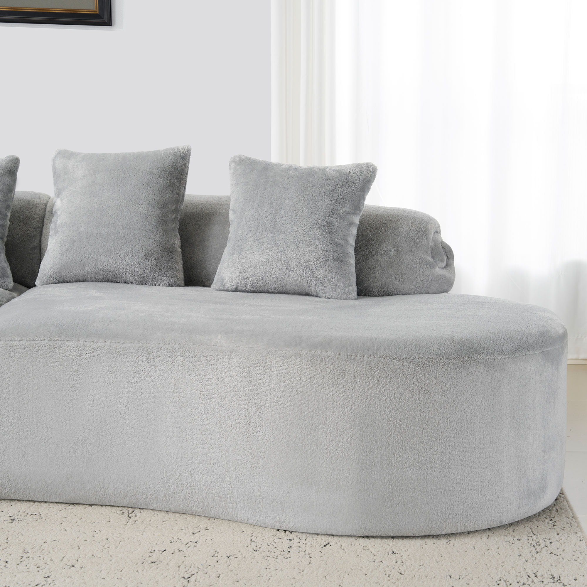 Modern Curved Sofa With Pillows
