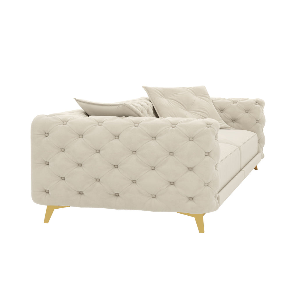 3 In 1 Convertible Sleeper, Deep Seat Pull Out Sofa Bed, Button Tufted