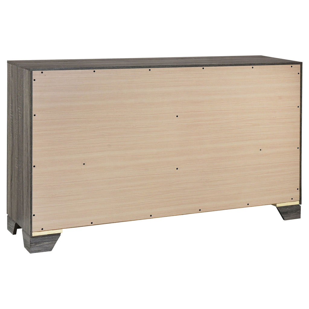 Funston - 4 Piece Queen Bedroom Set With Upholstered Headboard - Oak
