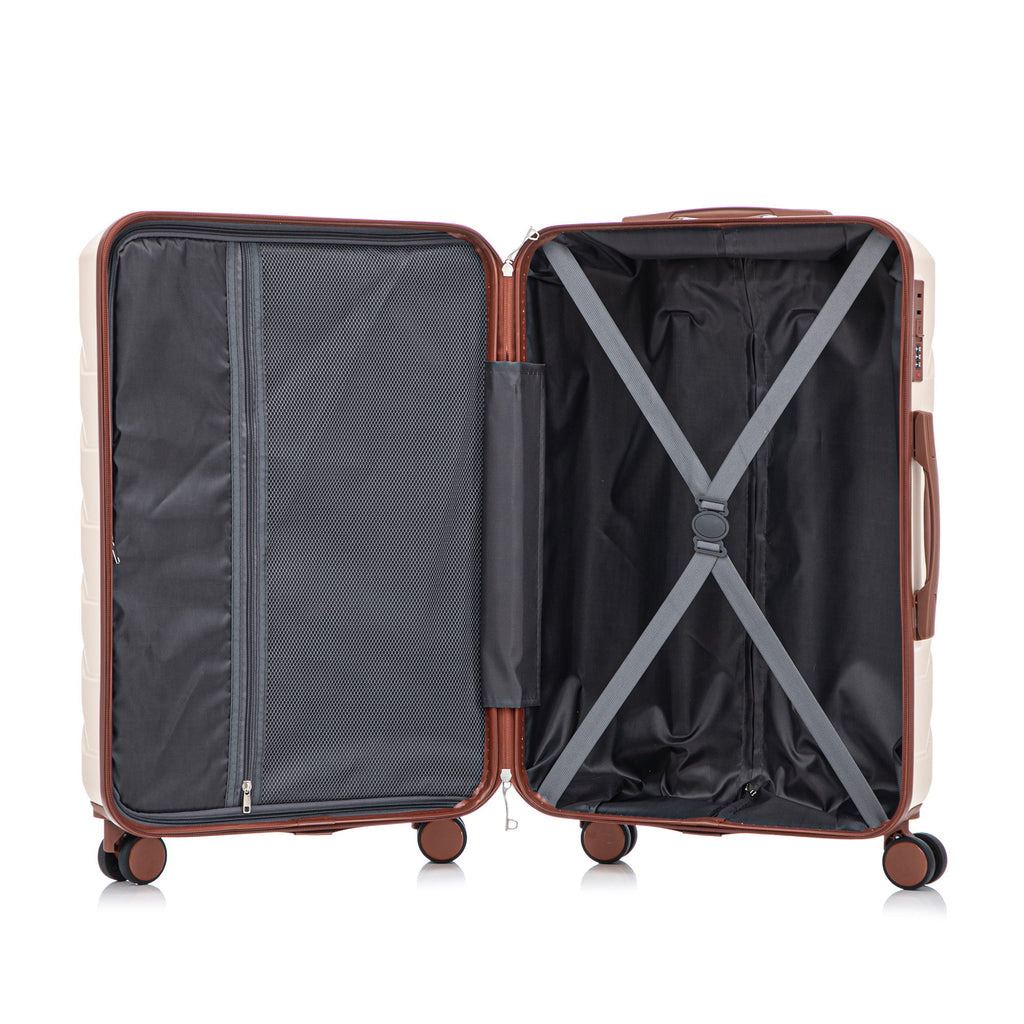 Hard Shell Luggage With Scratch Resistant Surface, 4 Wheels, Combination Lock & Side Hooks