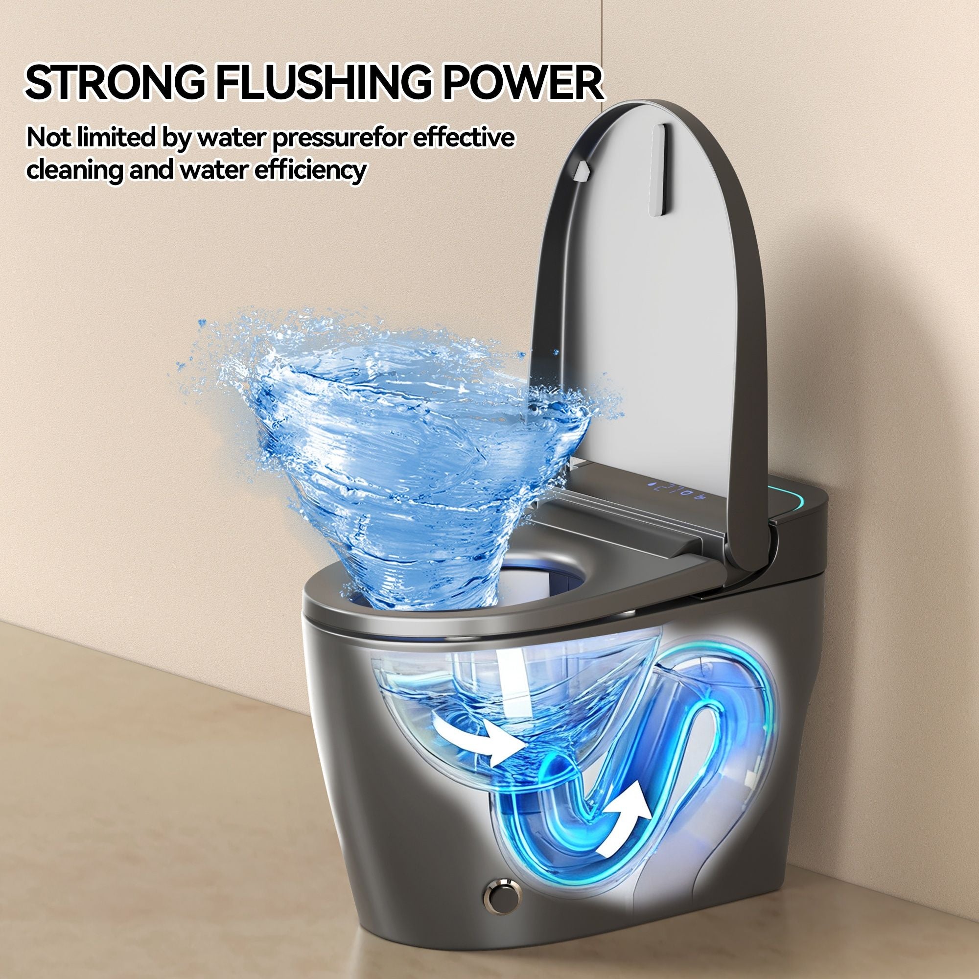Smart Bidet Toilet With Auto Open / Close Seat
