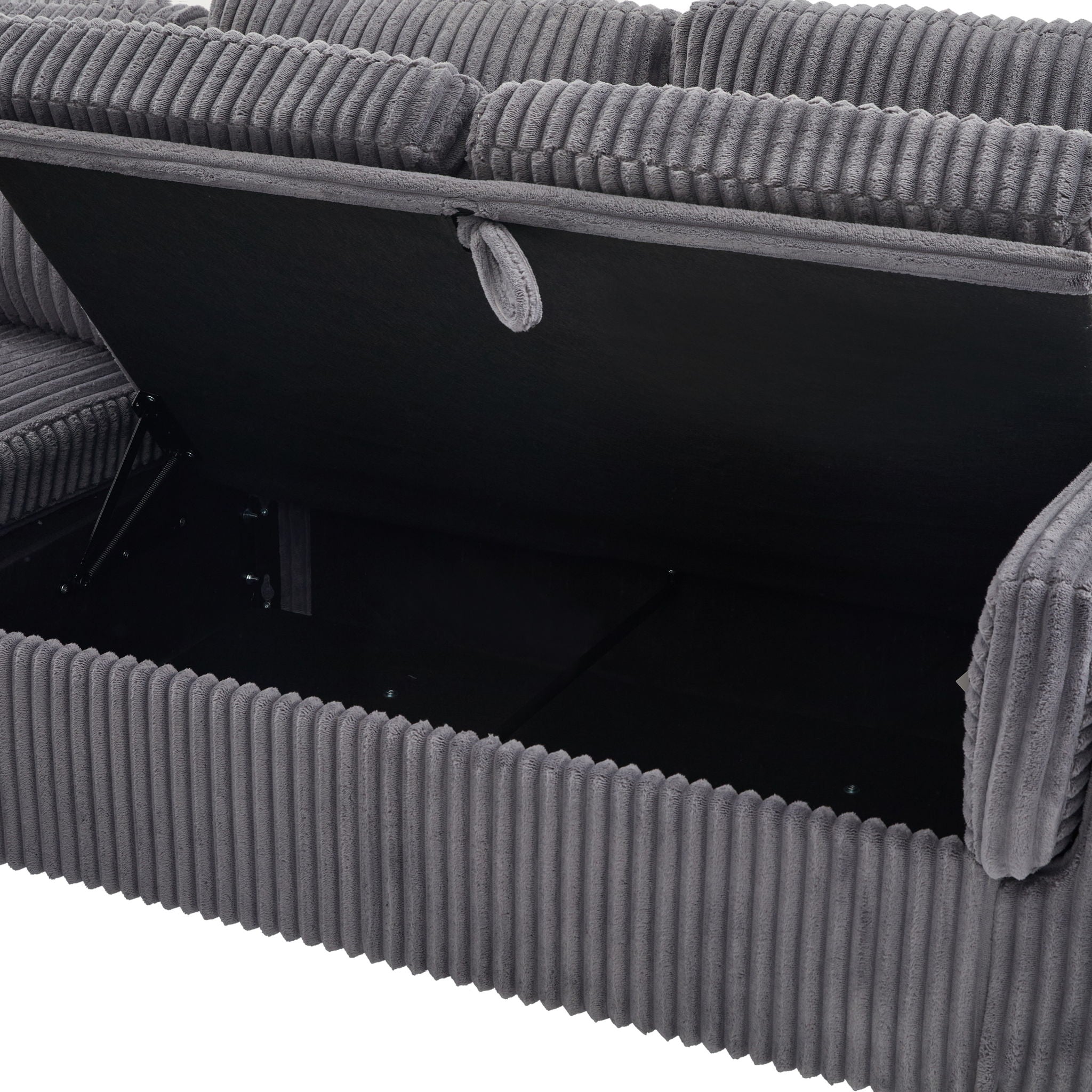 Convertible U-Shaped Sectional Sofa Bed With USB Ports And Storage