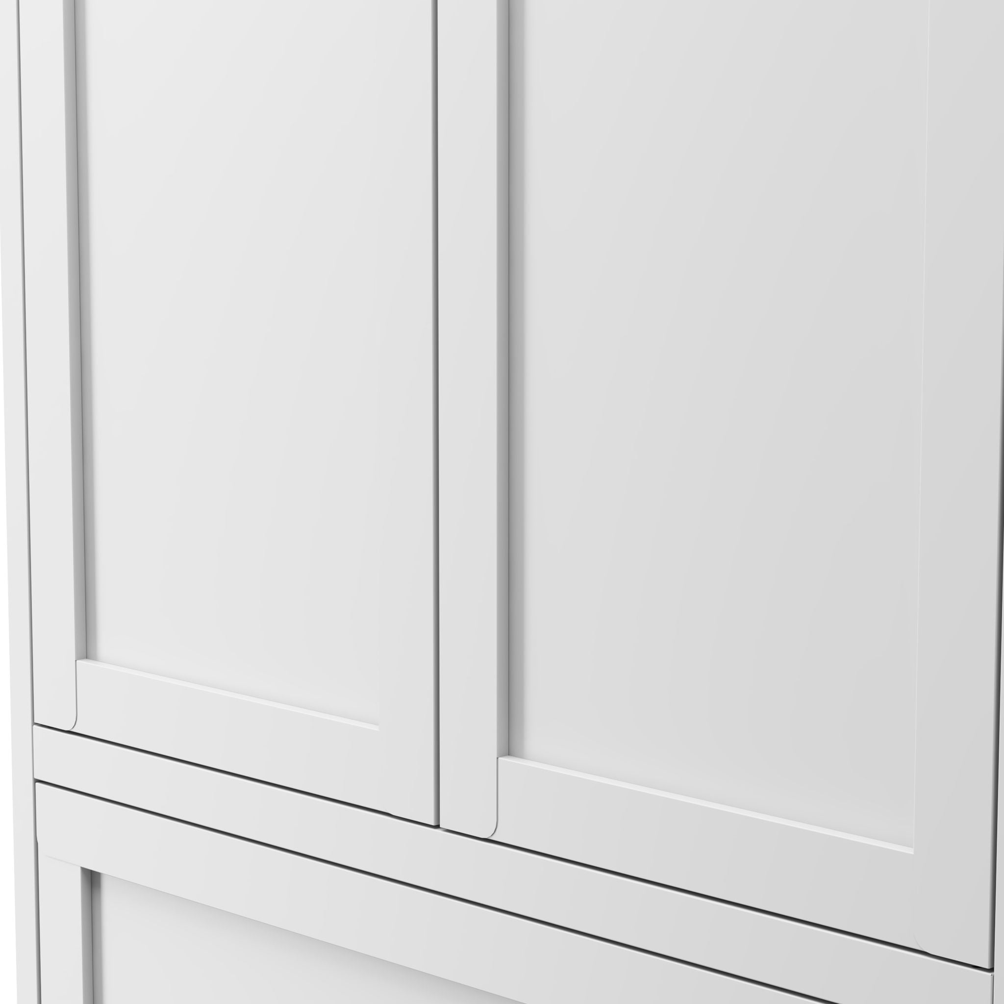Pantry Cabinet With 2 Drawers, Adjustable Shelves, Freestanding Kitchen Storage Organizer - White