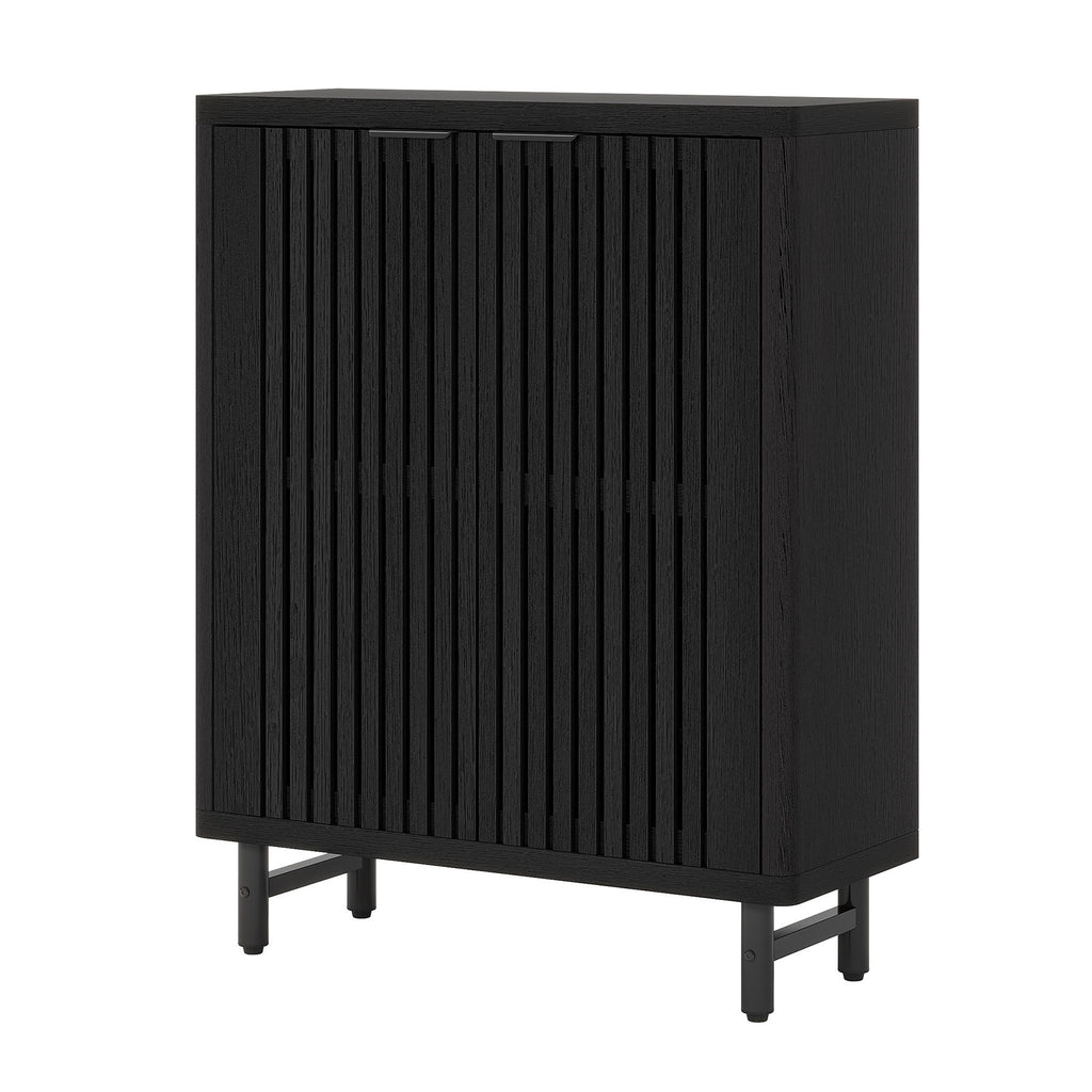 6 Tier Shoe Cabinet With Louvered Doors