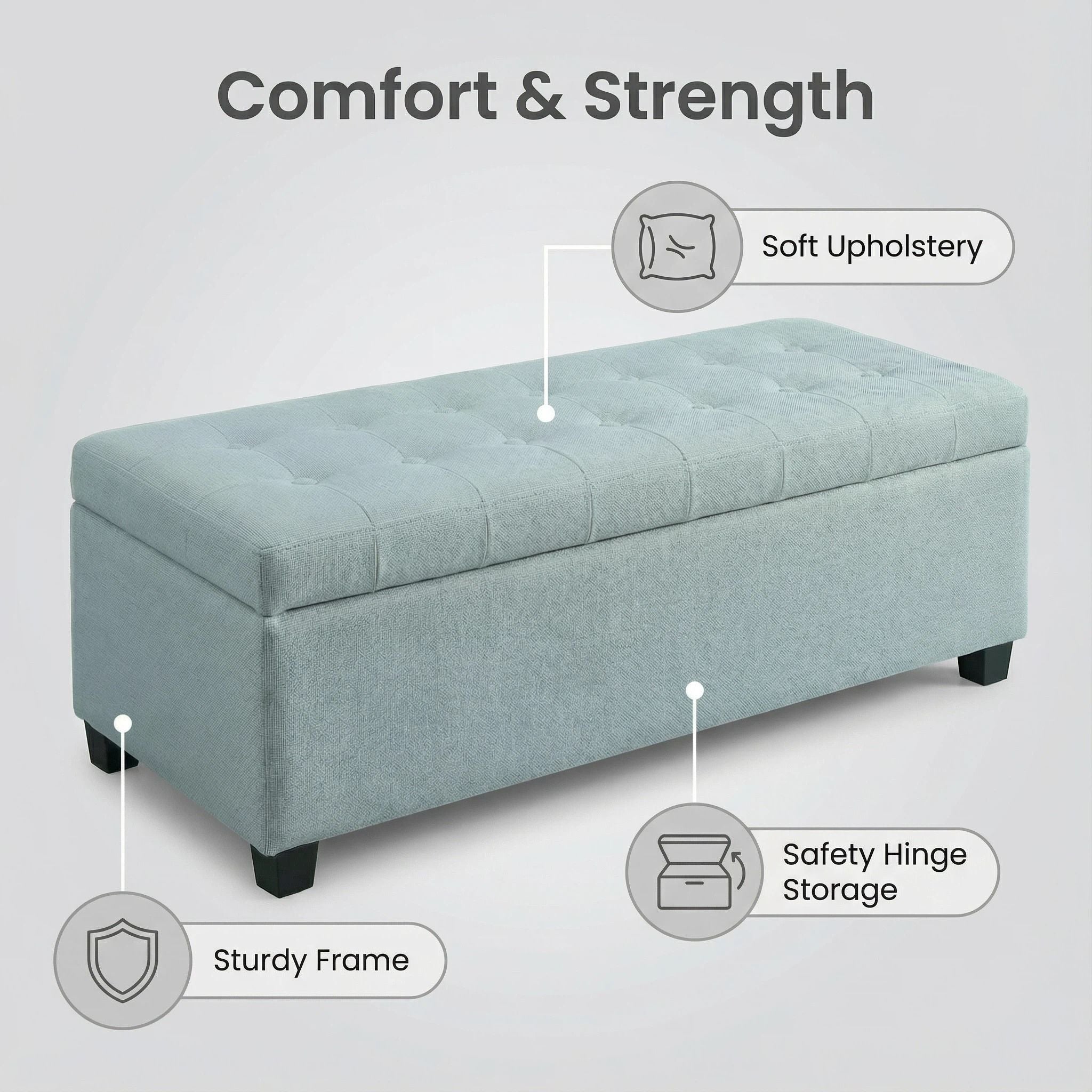 Elegant Tufted Storage Ottoman Bench