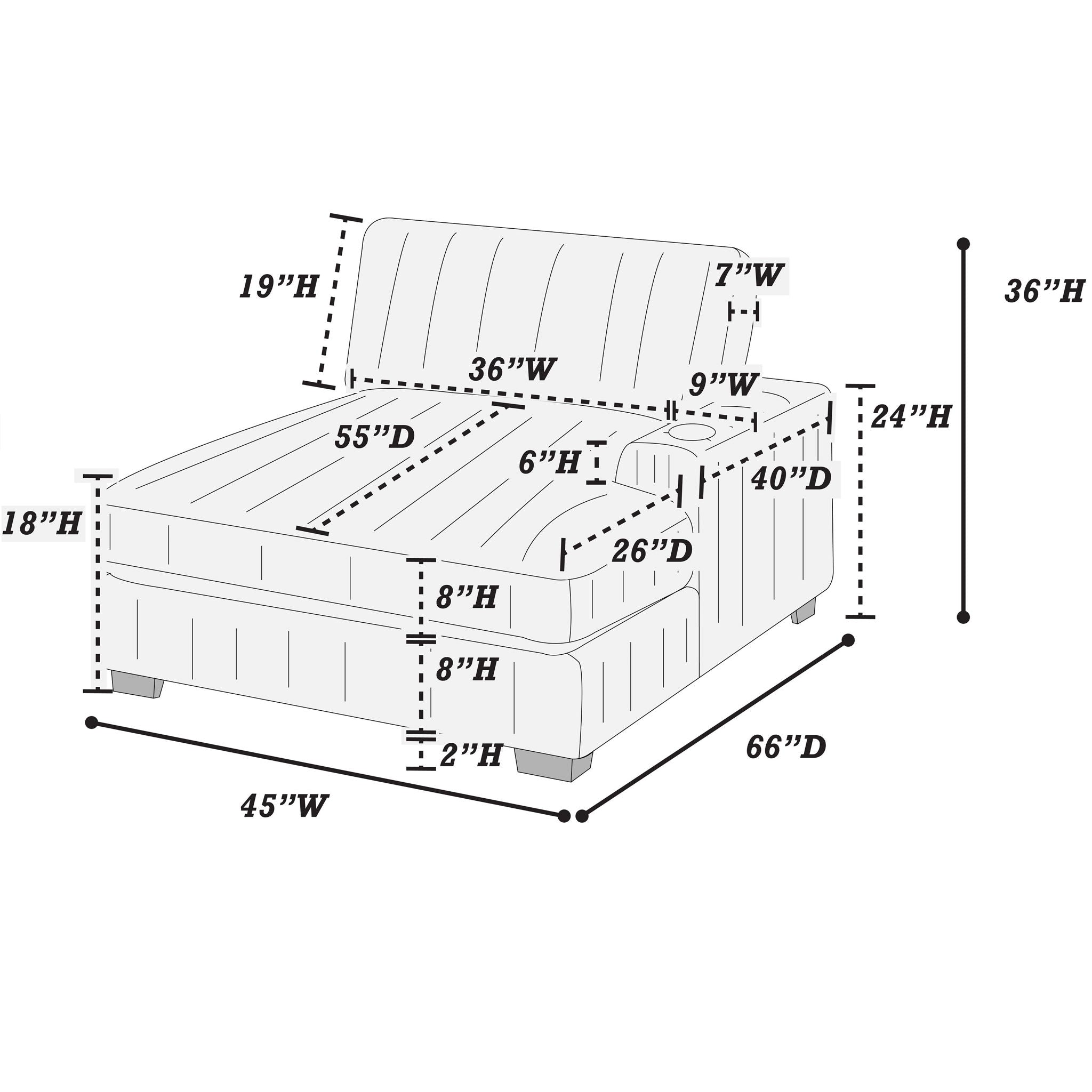 Contemporary Style Modular Sectional Sofa Set With USB, Cup Holder