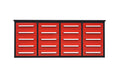Garage Storage Cabinets With Workbench (With 20 Drawers) - Red