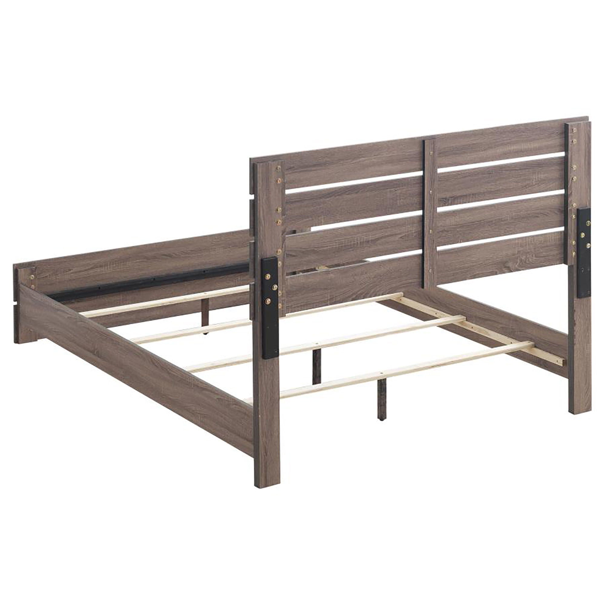 Slatted Headboard Panel Bed