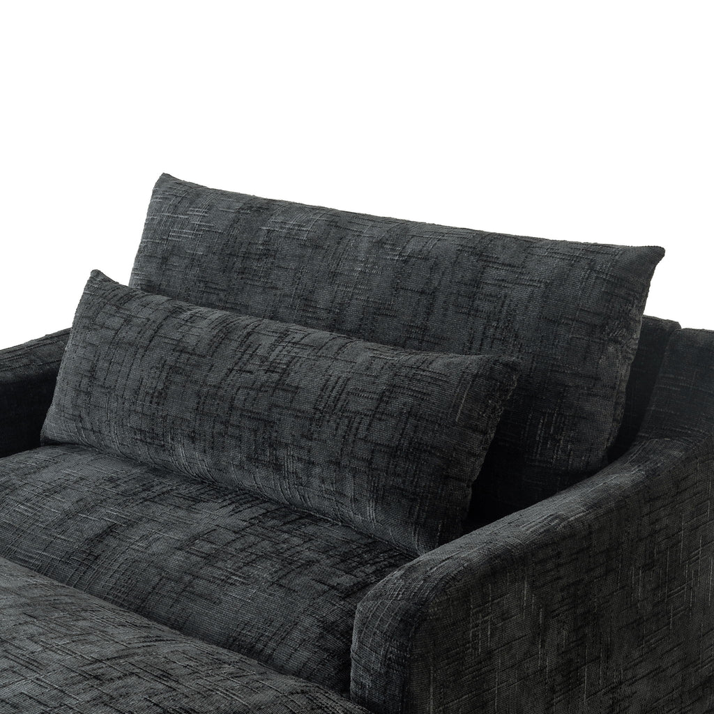 Sofa Bed Loveseat With Textured Surface And 2 Cushions
