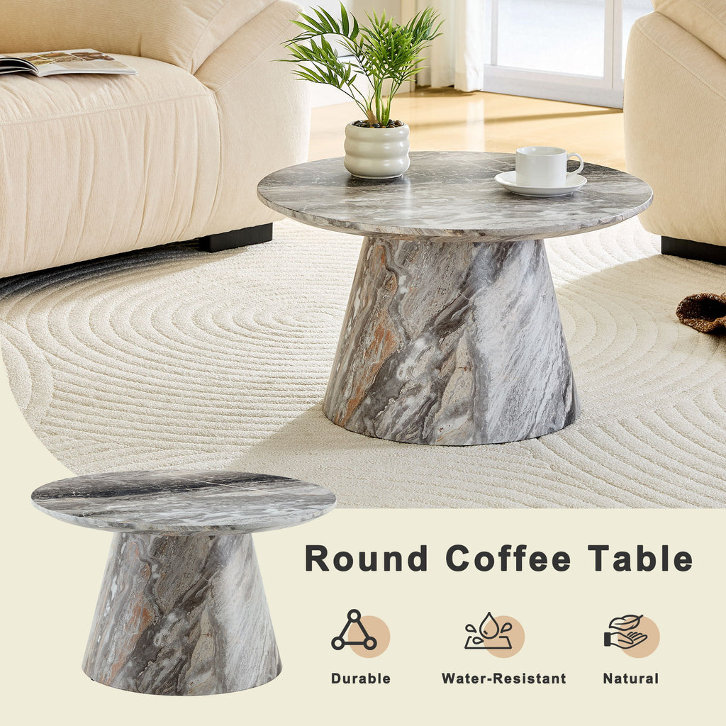 Circular Coffee Table With Adjustable Feet