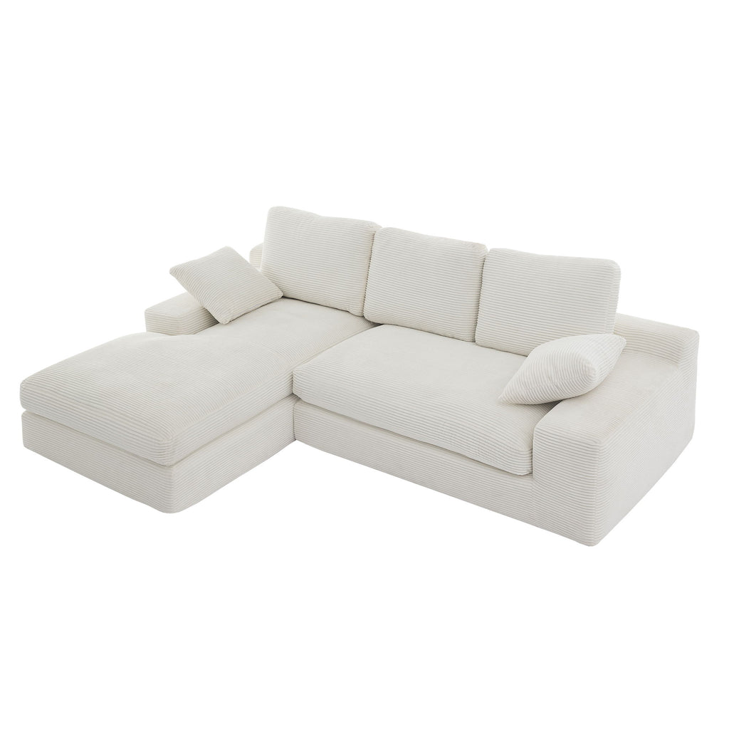 Compressed Sofa With 3 Back Cushions, 2 Throw Pillows