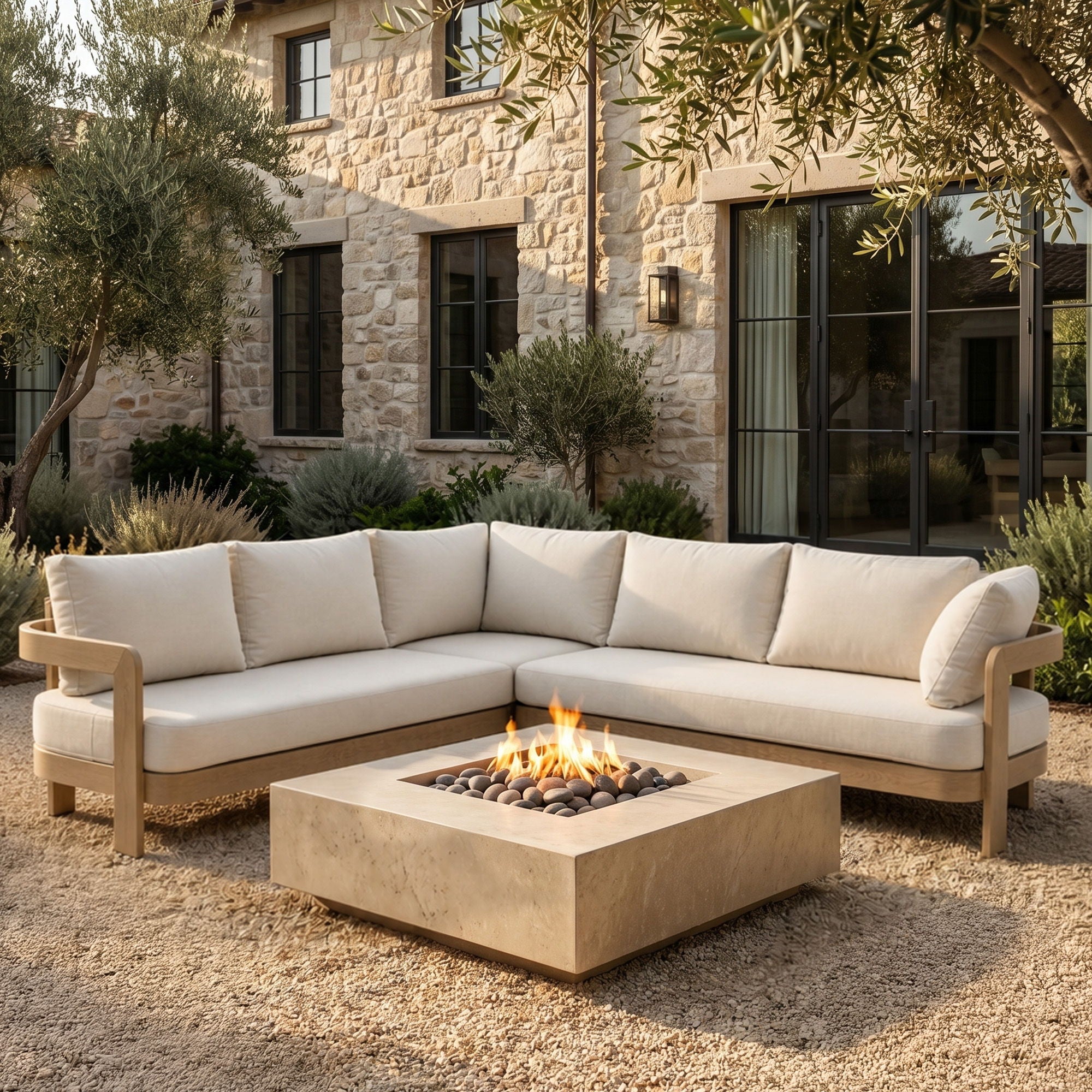 Outdoor Patio Sectional Sofa Set - Oak