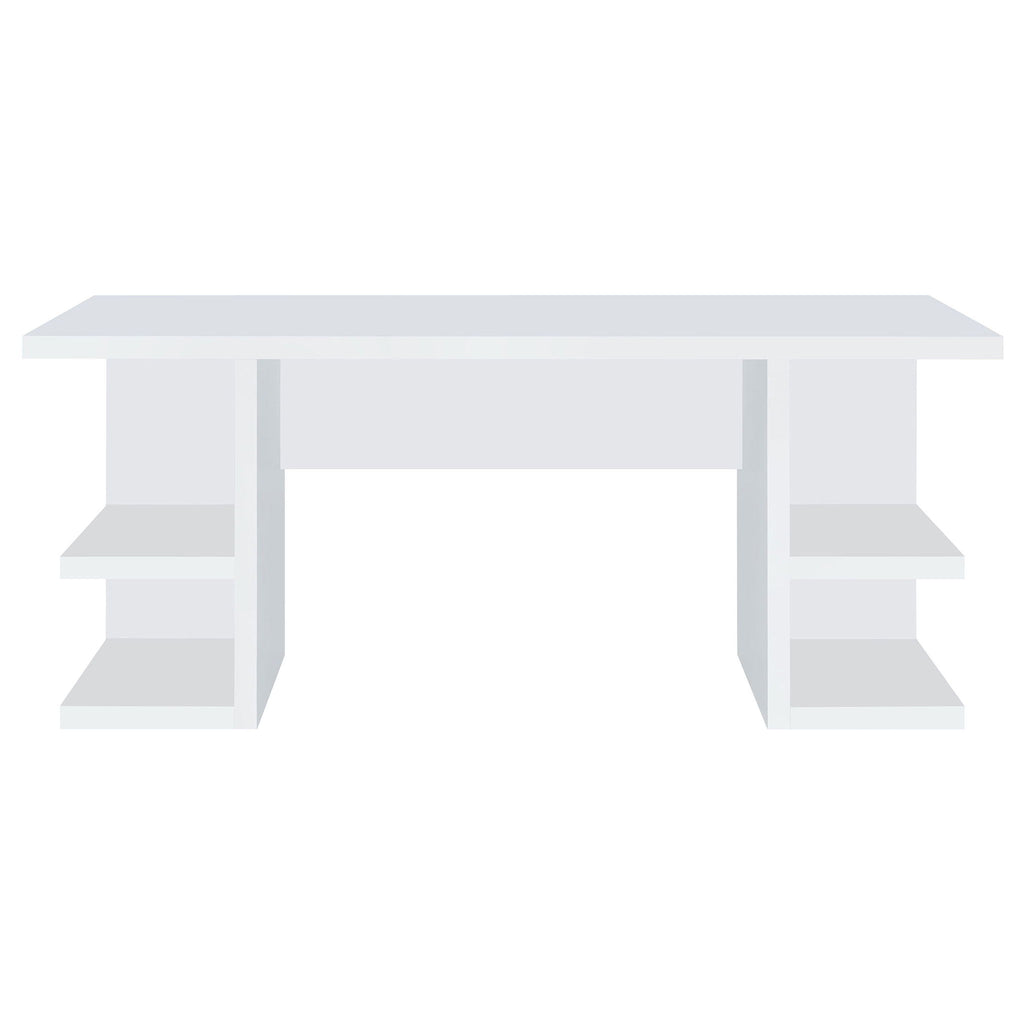 Hannah - 4 Shelf Writing Desk With Open Shelving - White