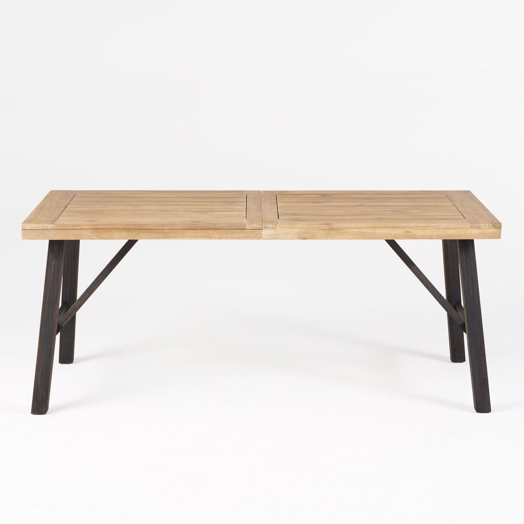 Outdoor Dining Set With 2 Bench And 1 Dining Table - Light Brown